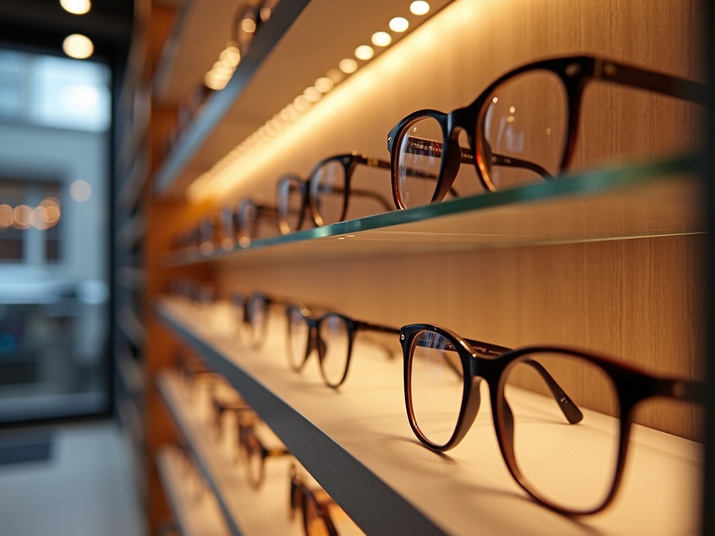 Designer eyewear frames displayed at Family Eye Care of O'Fallon